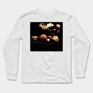 Mushrooms & Carnations 2 - Baroque Inspired Dark Still Life Photo Long Sleeve T-Shirt